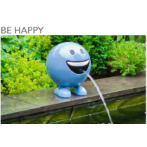 Spuitfiguur Be Happy blauw